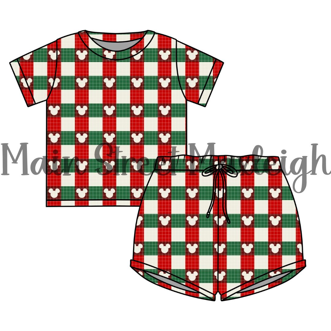 Christmas Mouse Checks Waffle Set