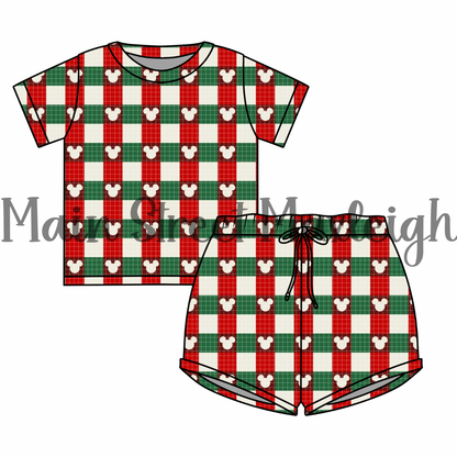 Christmas Mouse Checks Waffle Set