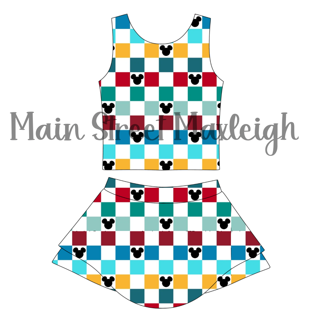mouse Checkerboard yoga set