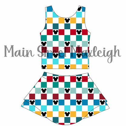 mouse Checkerboard yoga set